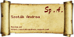 Szoták Andrea névjegykártya